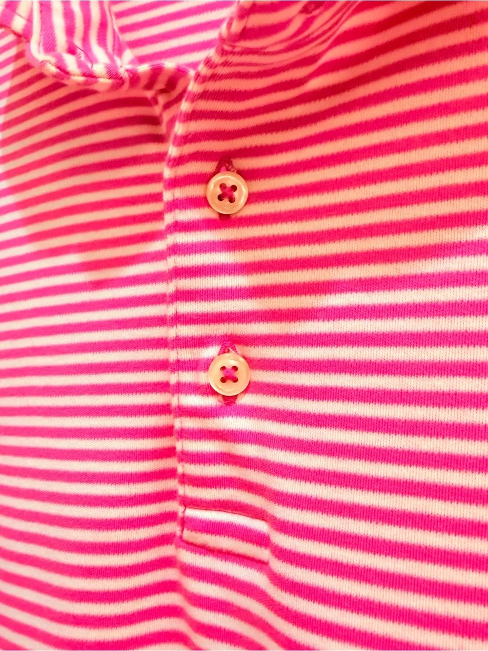 Polo Ralph Lauren Men's Striped Short Sleeve Polo Shirt Pink White Size M